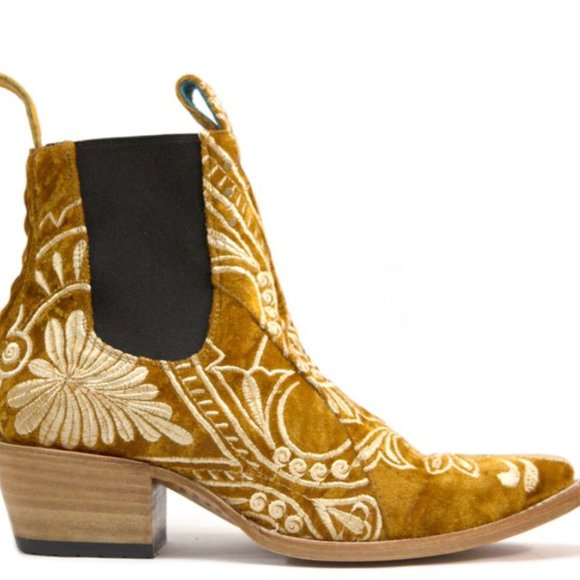 Lenni the Label x Pskaufman ~ Gold Embroidered Chelsea Boot - Picture 2 of 11